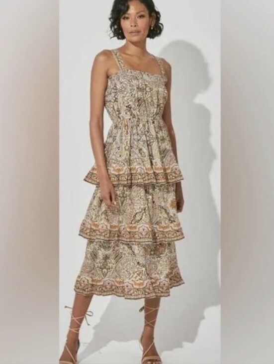Cleobella Dresses & Skirts - XS-M Cleobella Rosalie Kaleidoscope Abstract Paisley Print Cotton Midi Dress